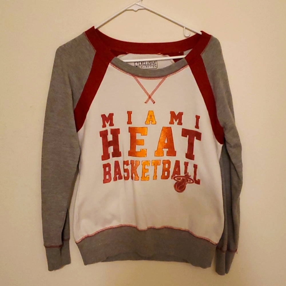 Miami Heat NBA white and grey hoodie